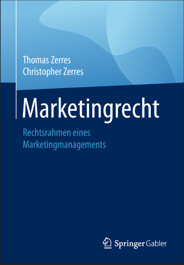 Prof. Dr. Christopher Zerres Buch Marketingrecht